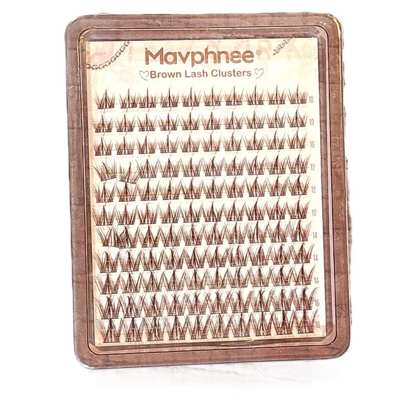 Mavphnee Eye Lash Clusters Brown Eyelash Extensions Natural Full Length Bond - Picture 7 of 10